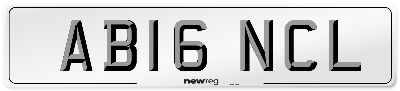 AB16 NCL Number Plate from New Reg